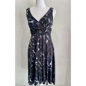 Enfocus Y2K dress VTG babydoll empire waist high low hem animal print women 6